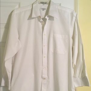 Men White Button Down Shirt  size 16 1/2 32/33